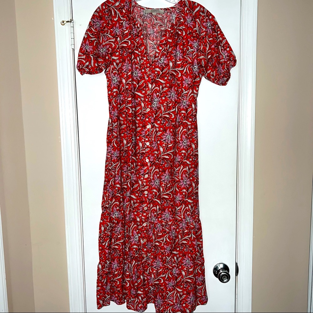 Floral Midi Dress w Pockets